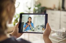 Pictured: A patient on a video call with a healthcare worker 