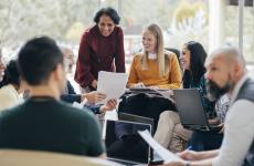 Group of teachers working around a table