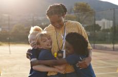 Photo of a coach and students