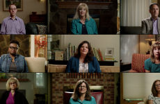 Grid of parents and experts sitting for interviews