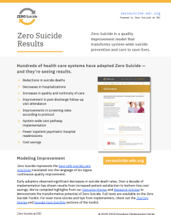 Zero Suicide Results Flyer