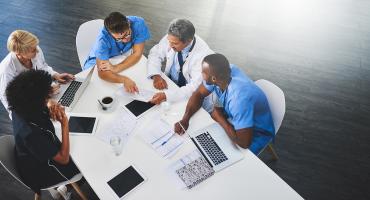 Healthcare professionals in a meeting