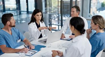 Healthcare professionals in a meeting