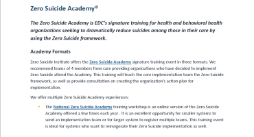 Zero Suicide Academy Guide for Applying