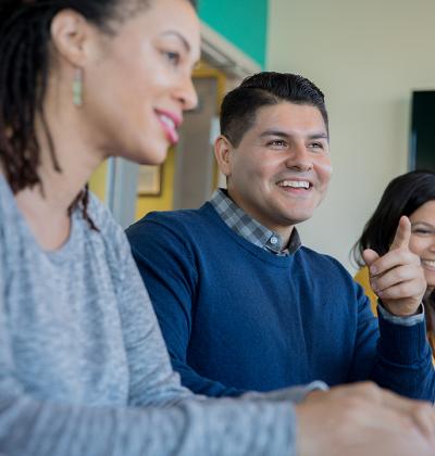 Educators sitting at table