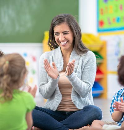 Smiling preschool teacher