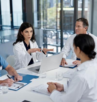 Healthcare professionals in a meeting