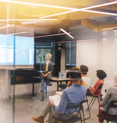 Stock photo of people in a conference room