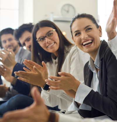 Stock photo of conference attendees