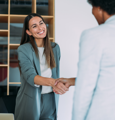 Two professionals shaking hands