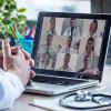 Healthcare professionals in online meeting