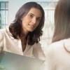 Mental health professional speaks to client