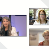 Screenshot of three people on webinar recording. 